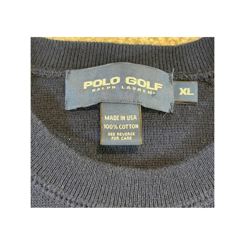 Vintage Polo Golf Ralph Lauren Sweatshirt Mens XL Navy Blue Crewneck Made in USA